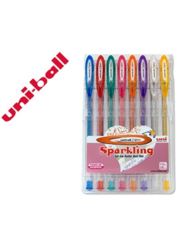 BOLIGRAFO UNI BALL UM-120 SIGNO 0,7 MM TINTA GEL ESTUCHE 8 COL PURP