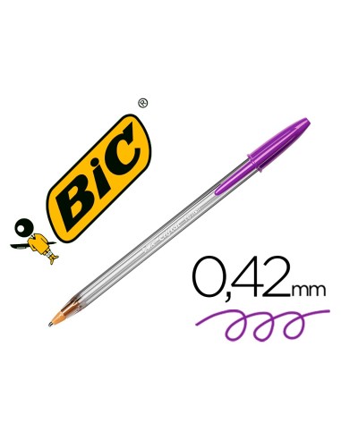 BOLIGRAFO BIC CRISTAL LARGE FASHION MORADO PUNTA 1,6 MM