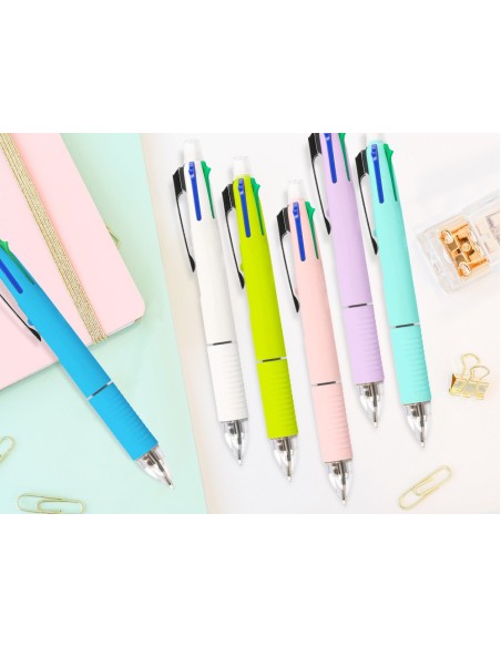 BOLIGRAFO LIDERPAPEL 5 EN 1 AZ. NG. ROJO VERDE 0,7M PORTAMINAS 0,5MM