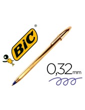 BOLIGRAFO BIC CRISTAL CELEBRATION ORO TINTA AZUL UNIDAD 921340