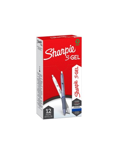 BOLIGRAFO SHARPIE FASHION RETRACTIL TINTA GEL AZ. 0,7MM AZ. HIELO BL.