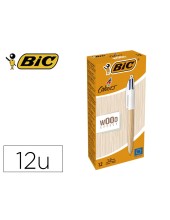 BOLIGRAFO BIC 4 WOOD CAJA 12 UD.SURT.