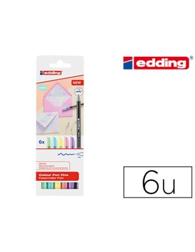 ROTULADOR EDDING PUNTA FIBRA 1200 PASTEL 1MM  6 UD.SURT.