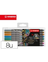 ROTULADOR STABILO PUNTA FIBRA PEN 68 METALLIC  PLAST.DE 8 UD.SURT.