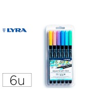 ROTULADOR LYRA AQUA BRUSH ACUARELABLE DOBLE TONOS PASTEL 6 UD.SURT.