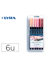 ROTULADOR LYRA AQUA BRUSH ACUARELABLE DOBLE PIEL 6 UD.SURT.