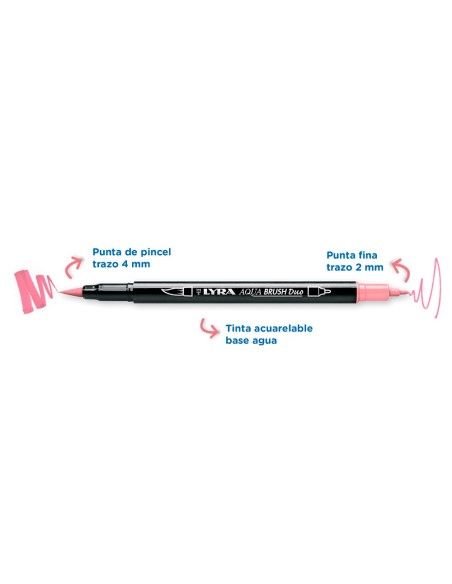 ROTULADOR LYRA AQUA BRUSH ACUARELABLE DOBLE PIEL 6 UD.SURT.