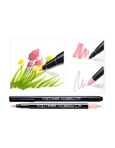 ROTULADOR LYRA AQUA BRUSH ACUARELABLE DOBLE PIEL 6 UD.SURT.