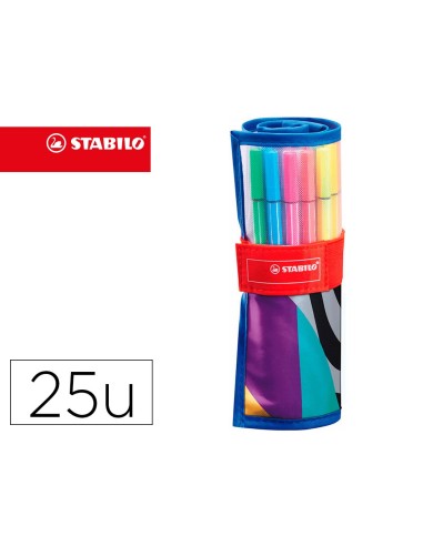 ROTULADOR STABILO FIBRA PEN 68 ARTY  ROLLERSET 25 UD.SURT.