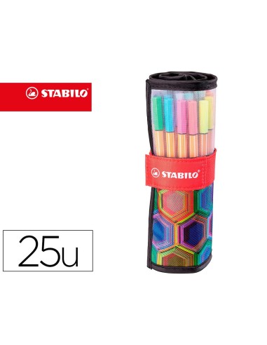 ROTULADOR STABILO FIBRA POINT 88 ART  ROLLERSET 25 UD.SURT.