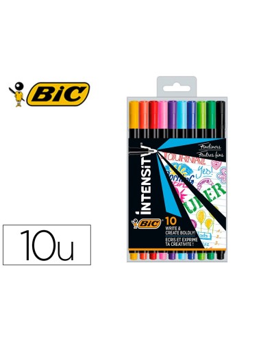 ROTULADOR BIC INTENSITY FINE FIBRA 0,4MM 10 UD.SURT.