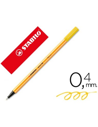 ROTULADOR STABILO PUNTA FIBRA POINT 88 AMARILLO 0,4 MM