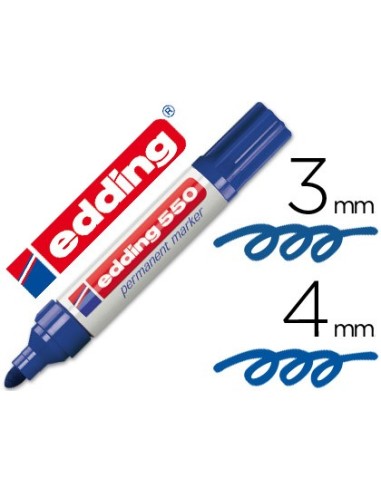 ROTULADOR EDDING PUNTA FIBRA PERM.550 AZUL N.3 PUNTA RED.