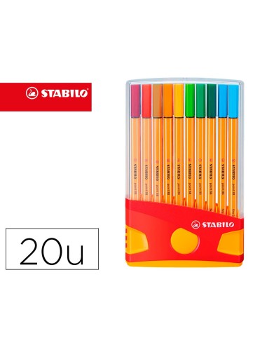 ROTULADOR STABILO PUNTA FIBRA POINT 88 COLOR ESTUCHE 20 ROTULADORES