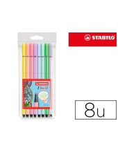 ROTULADOR STABILO ACUARELABLE PEN 68 ESTUCHE 8 COL.SURT.PASTEL