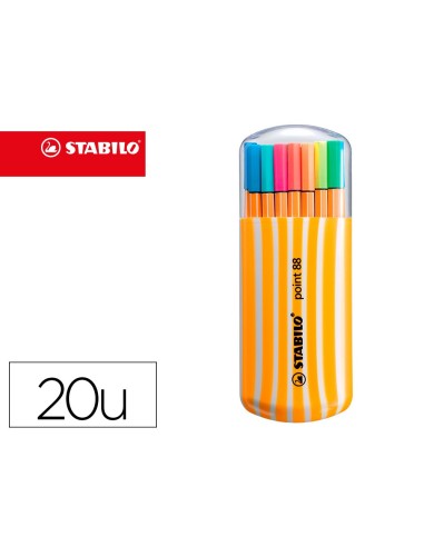 ROTULADOR STABILO PUNTA FIBRA POINT 88 ZEBRUI 20 COL.SURT.8820-022