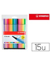 ROTULADOR STABILO ACUARELABLE PEN 68. 10 COLORES STD+5 NEON 6815-2