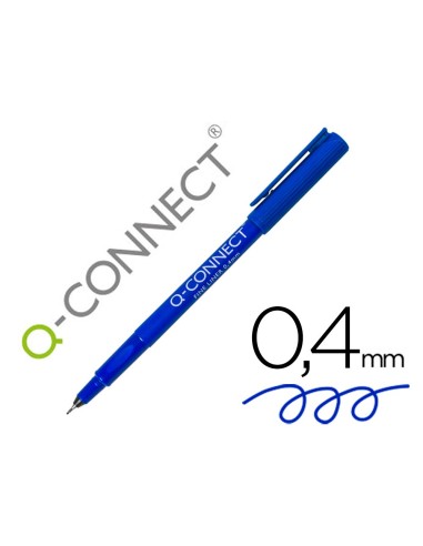 ROTULADOR Q-CONNECT PUNTA DE FIBRA FINE LINER AZUL 0.4 MM