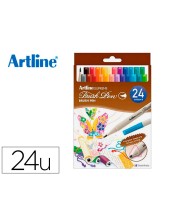 ROTULADOR ARTLINE BRUSH BASE AGUA PINCEL TRAZO FINO BOLSA 24 UD.