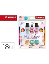 SET STABILO PASTEL LOVE MINIWORLD PEN 68/POINT 88/BOSS 18 UD.SURTIDAS