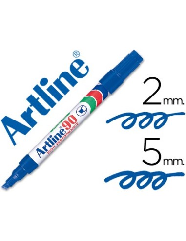 ROTULADOR ARTLINE MARCADOR PERM.EK-90 AZUL PUNTA BISELADA 5 MM PAPEL