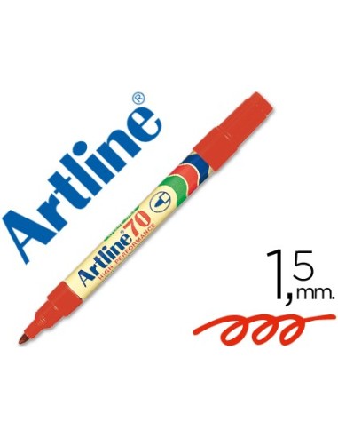 ROTULADOR ARTLINE MARCADOR PERM.EK-70 ROJO PUNTA RED.1.5 MM PAPEL MET