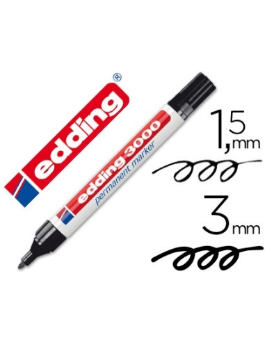 ROTULADOR EDDING MARCADOR PERM.3000 NEGRO PUNTA RED.3 MM