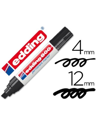 ROTULADOR EDDING MARCADOR PERM.800 NEGRO PUNTA BISELADA 12 MM