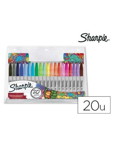 ROTULADORES SHARPIE PERM.PUNTA FINA BLISTER 20 UD.SURT.