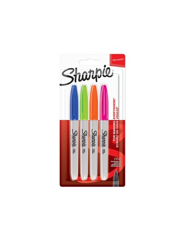 ROTULADOR SHARPIE PERMANENTE FINO 4 UD.FANTASIA SURT.