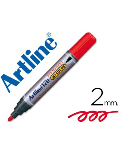 ROTULADOR ARTLINE MARCADOR PERM.170 ROJO PUNTA RED.2 MM ANTISECADO