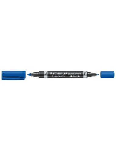 ROTULADOR STAEDTLER LUMOCOLOR PERM.DUO 348 AZUL PUNTA F 0,6 MM PUNTA