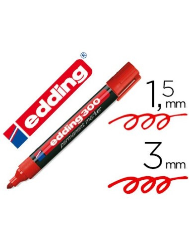 ROTULADOR EDDING MARCADOR PERM 300 ROJO PUNTA RED.1.5 MM