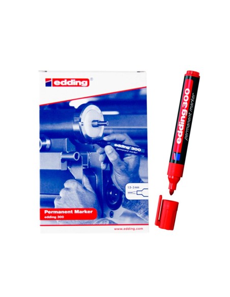 ROTULADOR EDDING MARCADOR PERM 300 ROJO PUNTA RED.1.5 MM