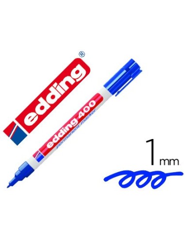 ROTULADOR EDDING MARCADOR PERMANENTE 400 AZUL PUNTA REDONDA 1 MM REC