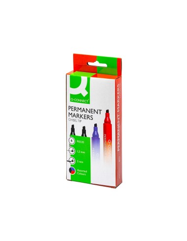 ROTULADOR Q-CONNECT MARCADOR PERMANENTE ESTUCHE DE 4 COLORES SURTIDO ROTULADOR Q-CONNECT MARCADOR PERMANENTE ESTUCHE DE 4 COLORES SURTIDO