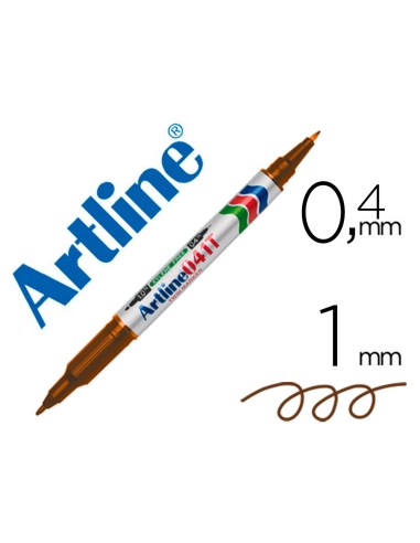 ROTULADOR ARTLINE MARCADOR PERM.EK-041T MARRON DOBLE PUNTA 0.4 1.0MM