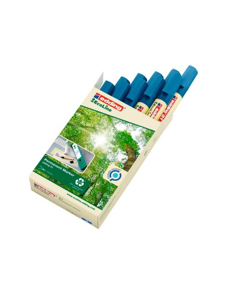 ROTULADOR EDDING 21 PERM.ECOLINE 90% RECI.AZ. RED.1,5-3MM RECARGABLE