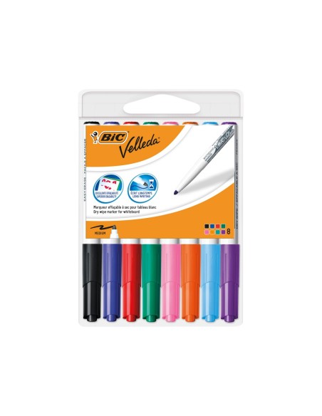 ROTULADOR BIC VELLEDA PARA PIZARRA PUNTA REDONDA 2 MM BOLSA DE 8 UNID