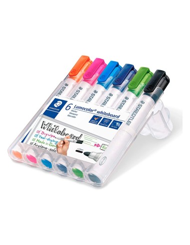ROTULADOR STAEDTLER LUMOCOLOR 351 PIZARRA BL. RED.2MM RECA  6 UD.COL.