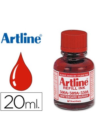 TINTA ROTULADOR PIZARRA BLANCA ARTLINE ROJO FRASCO 20ML 500-A