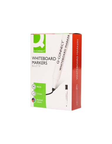 ROTULADOR Q-CON PIZARRA BLANCA 10 COLORES SURT.PUNTA REDONDA 3.0 MM