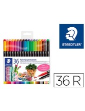 ROTULADOR STAEDTLER PERMANENTE DOBLE 3187  36 UD.SURT.