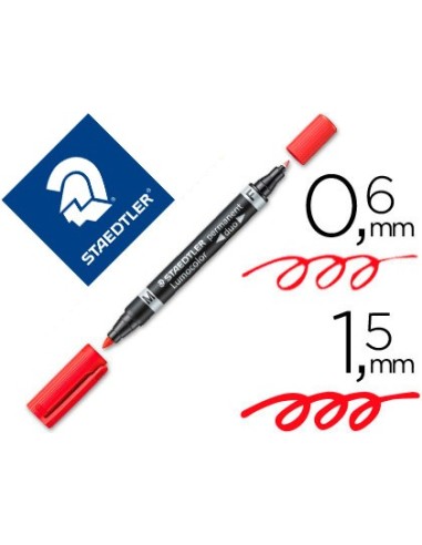 ROTULADOR STAEDTLER LUMOCOLOR PERM.DUO 348 ROJO PUNTA F 0,6 MM PUNTA