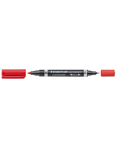 ROTULADOR STAEDTLER LUMOCOLOR PERM.DUO 348 ROJO PUNTA F 0,6 MM PUNTA