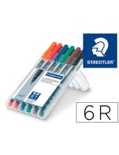 ROTULADOR STAEDTLER LUMOCOLOR RETRO.PUNTA FIBRA PERMANENTE 318 6U.WP6