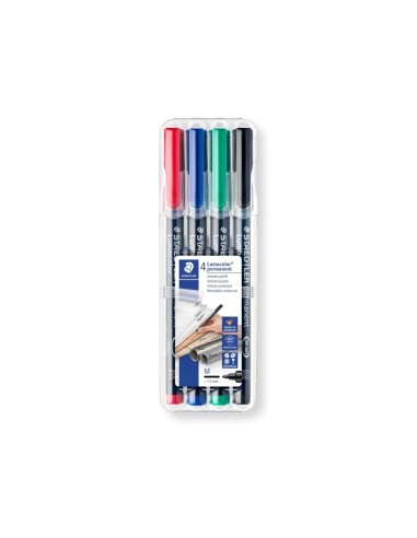 ROTULADOR STAEDTLER LUMOCOLOR RETRO.PUNTA FIBRA PERMANENTE 317 4U.WP4