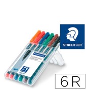 ROTULADOR STAEDTLER LUMOCOLOR RETRO.PUNTA FIBRA PERMANENTE 317 6U.WP6