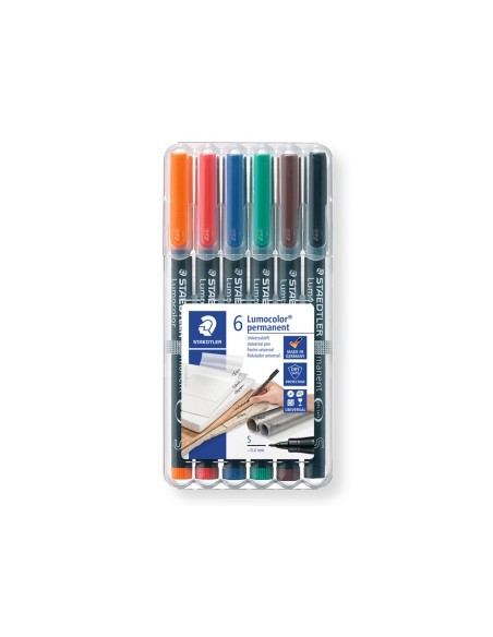 ROTULADOR STAEDTLER LUMOCOLOR RETRO.PUNTA FIBRA PERMANENTE 317 6U.WP6