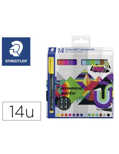 ROTULADOR STAEDTLER LUMOCOLOR RETROPROYE FIBRA PERMA 317  14 UD.SURT.